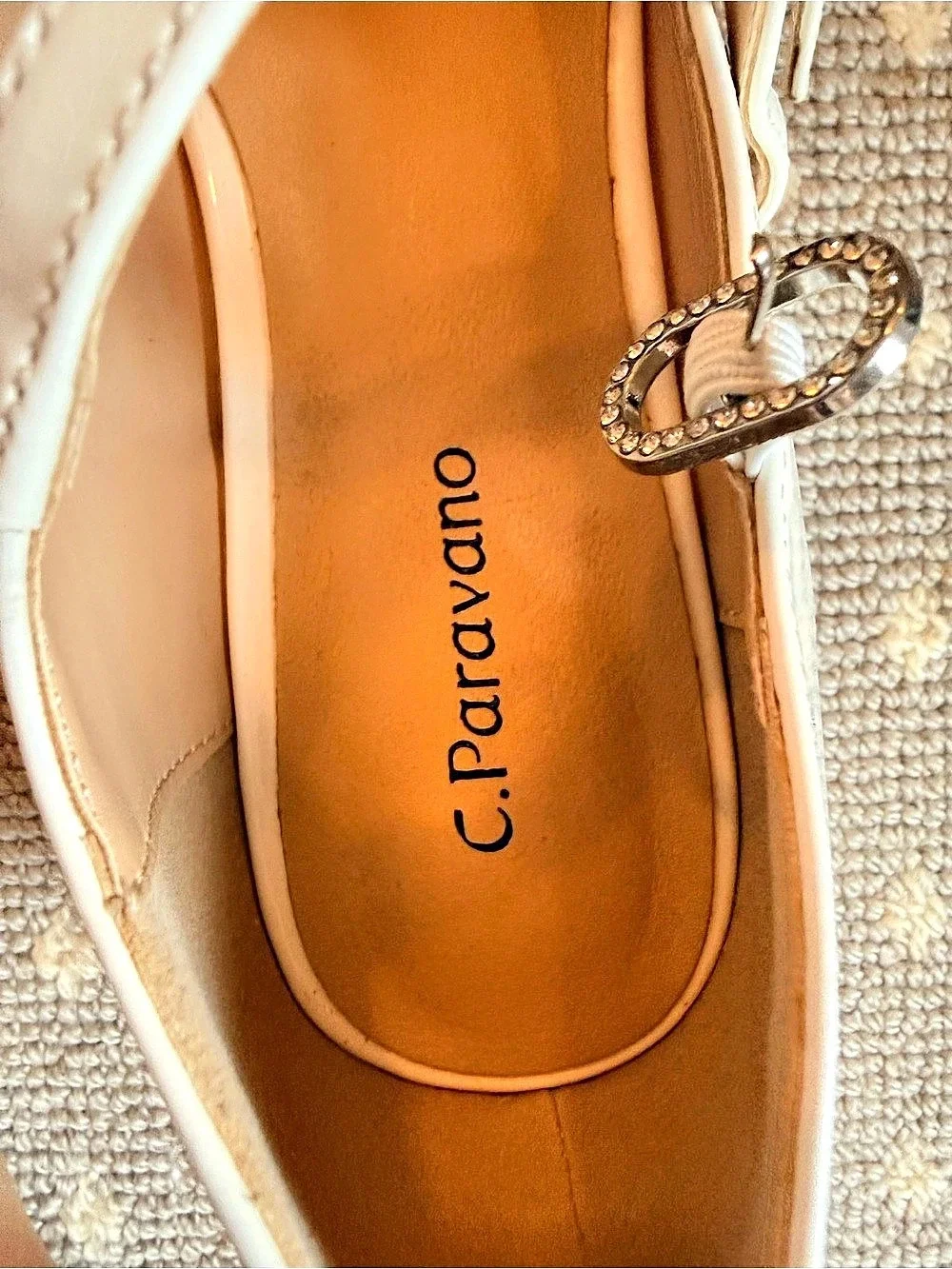 C.Paravano Double-Strap Mary Jane (Clara) Pumps Cream Size EU 37